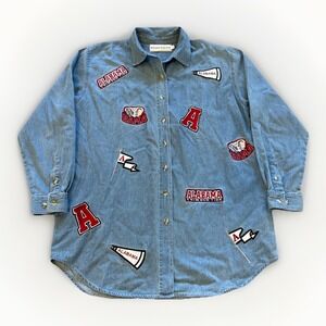 Vintage Collegiate Collection Alabama Crimson Tide Shirt Denim Womens M Y2K